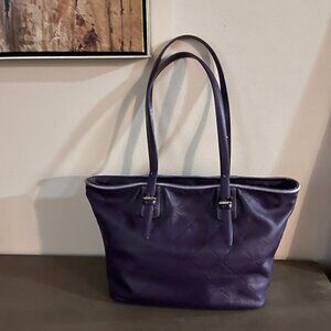 Longchamp Stamped Logo Leather Tote Bag